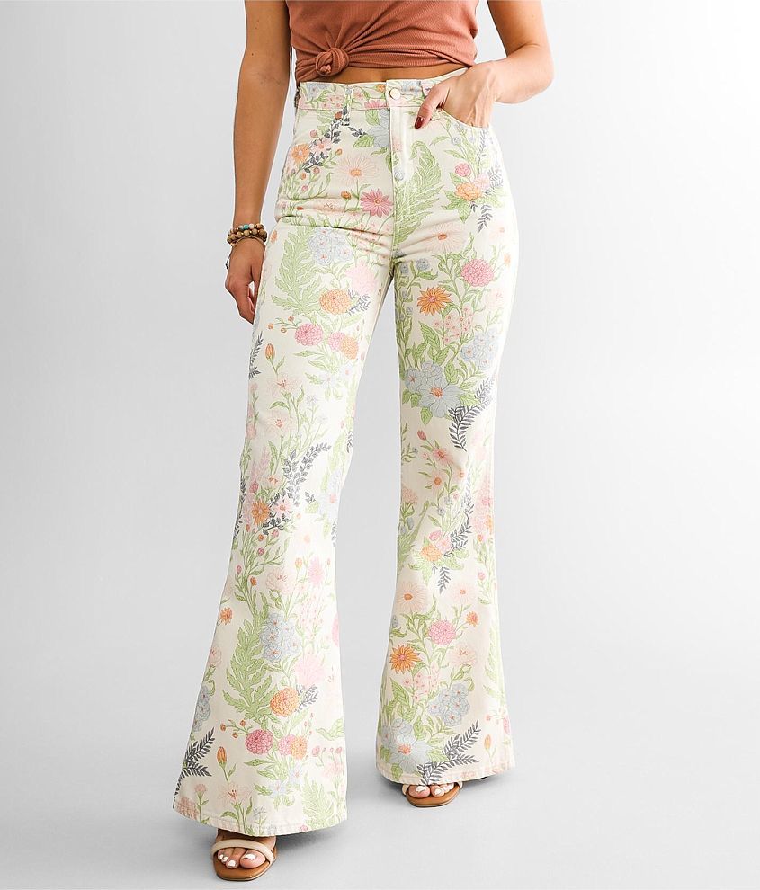 Women's Floral Print Wanderer Flare Jean