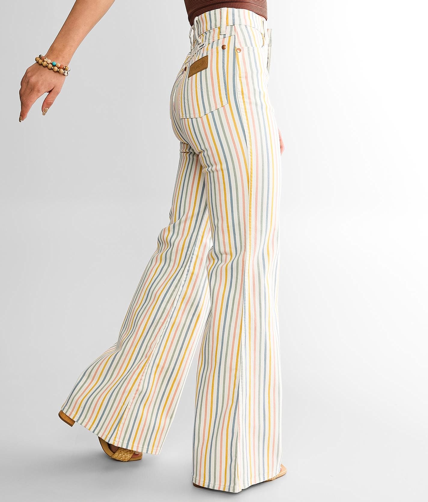 Wrangler® Wanderer High Rise Flare Pant - Women's Pants in Rainbow Stripe |  Buckle