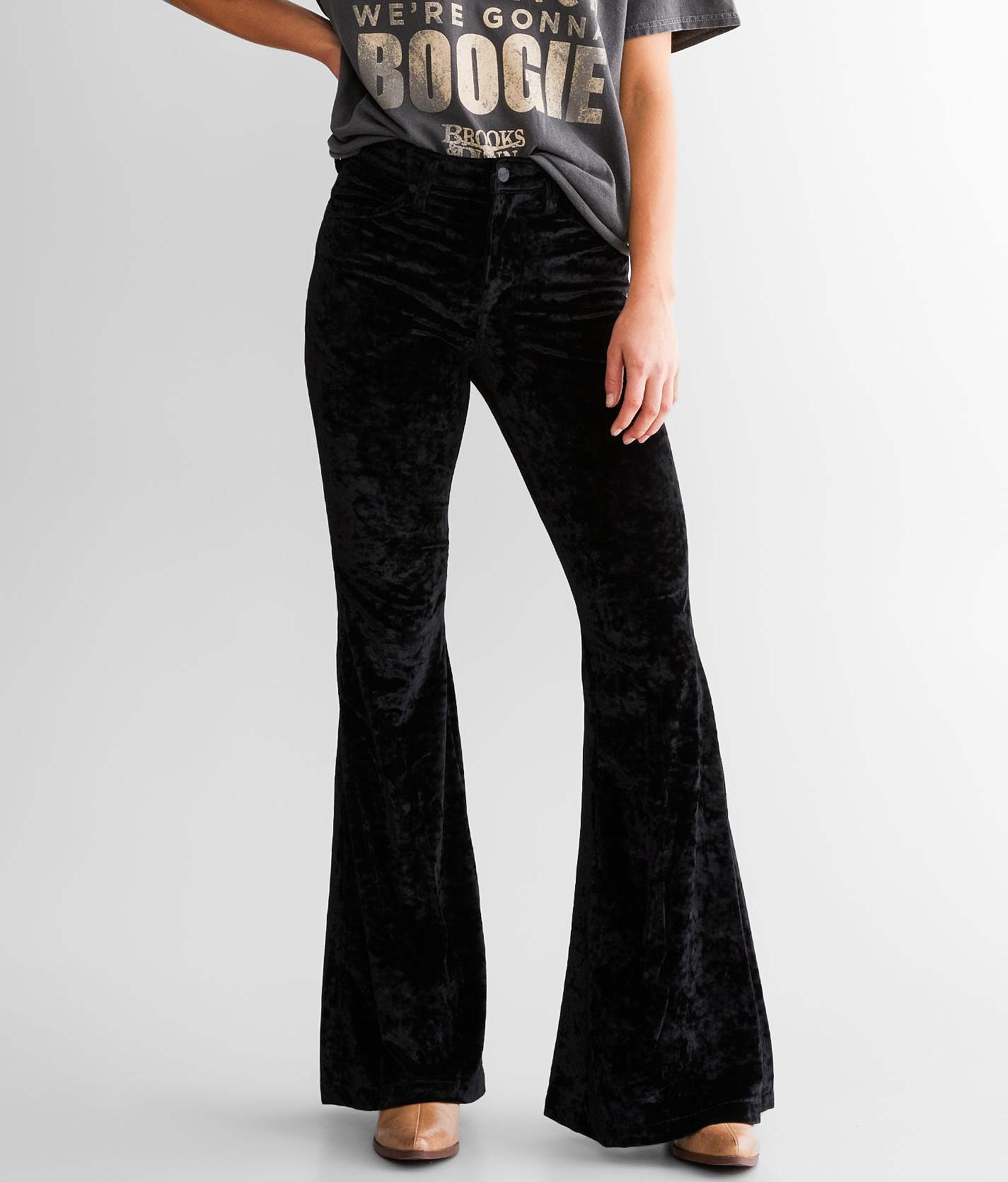 Wrangler® Retro Velvet Stretch Flare Pant - Women's Pants in Black | Buckle