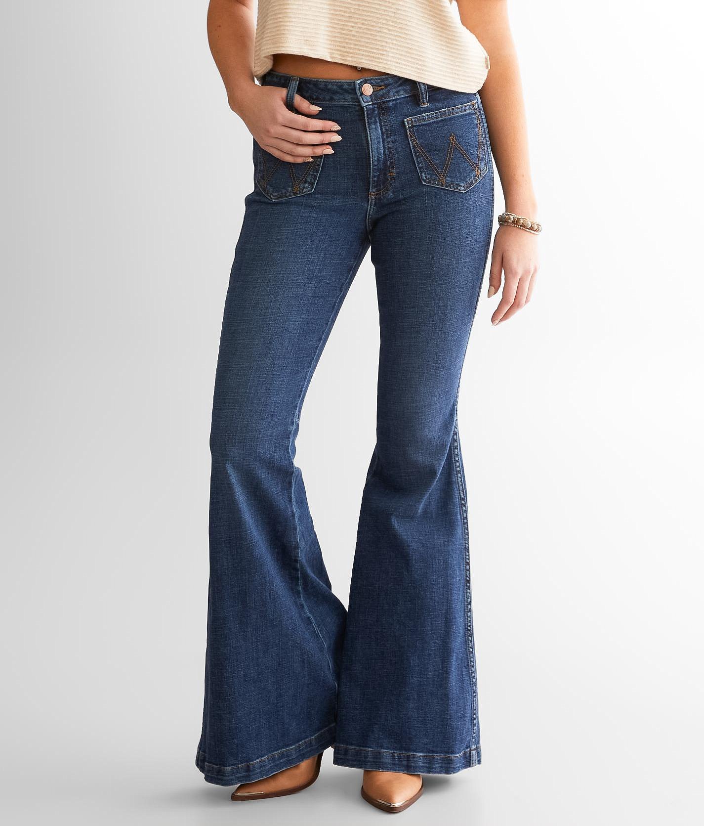 black flare bottom jeans