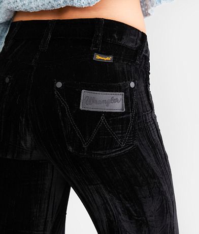 Wrangler&#174; Retro High Rise Velvet Trumpet Flare Pant back pocket view