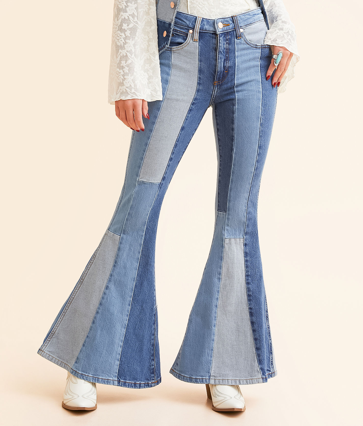 Wrangler® Lainey Wilson Patchwork Super Flare Jean - Women's Wrangler® Lainey Wilson Patchwork Super Flare Jean - Women's