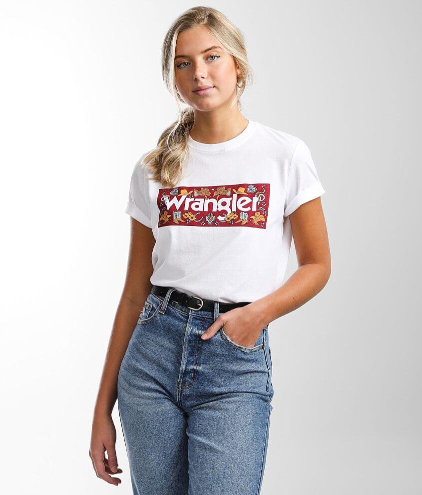 Wrangler® Western Fill T-Shirt - Women's T-Shirts in White | Buckle