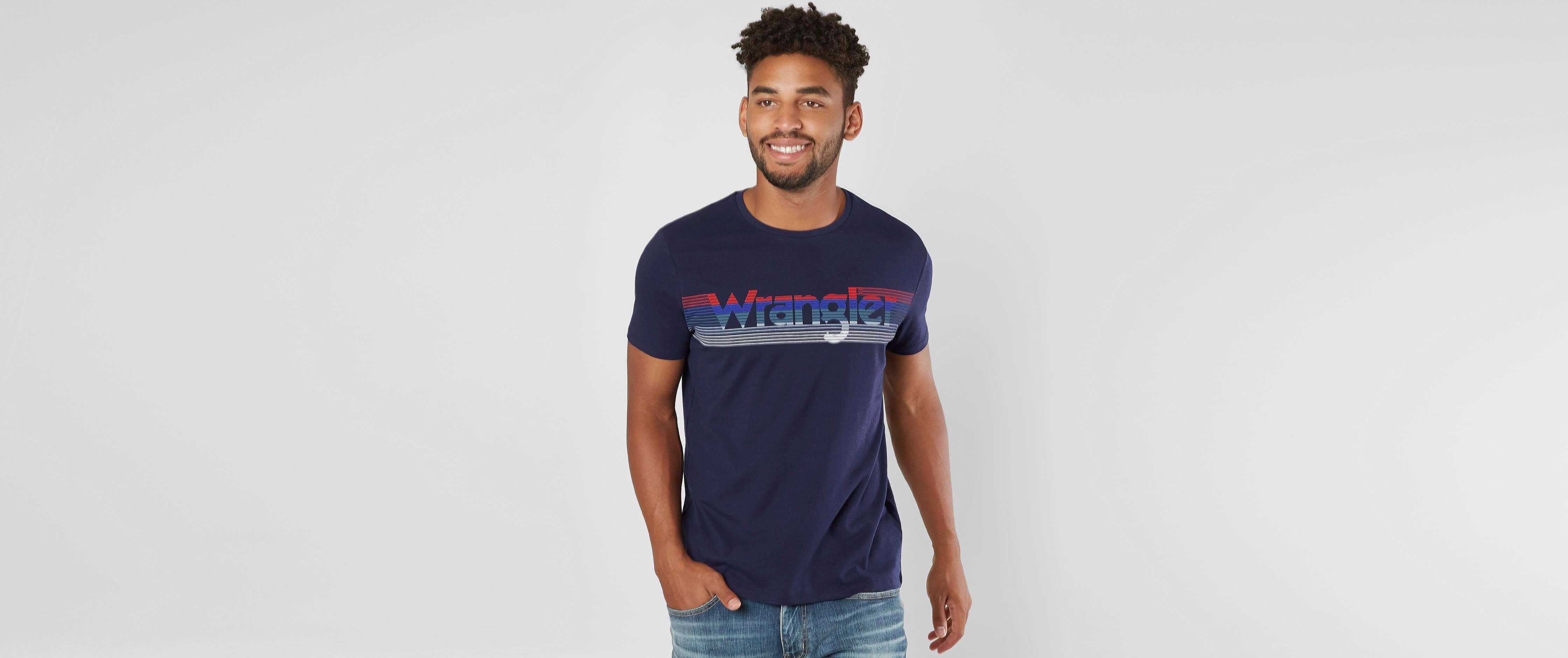 Image of Wrangler® Striped Logo T-Shirt