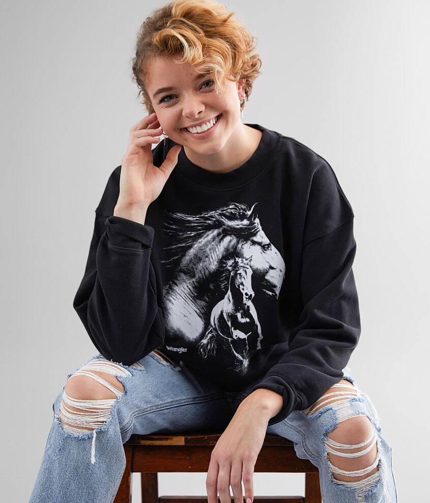 Ywuzuh horse sweatshirt, oversized sweatshirt women, cropped half