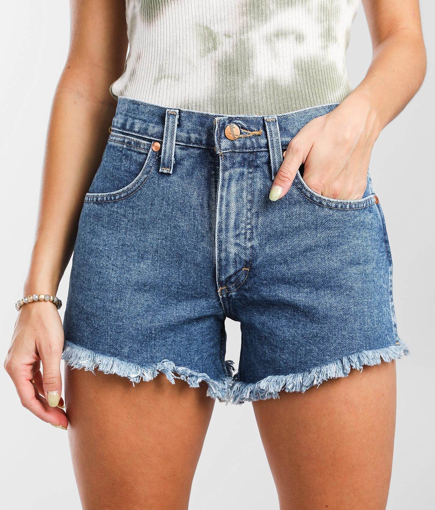 wrangler jean shorts womens