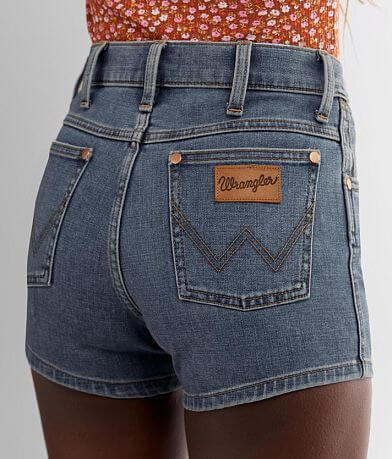 Wrangler&#174; High Rise Pin Up Stretch Short back pocket view