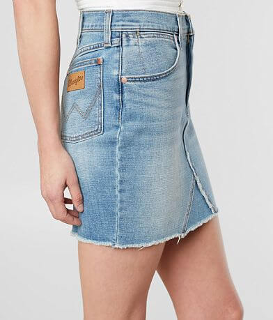 Wrangler&#174; High Rise Mini Denim Stretch Skirt FULL_RIGHT_SIDE