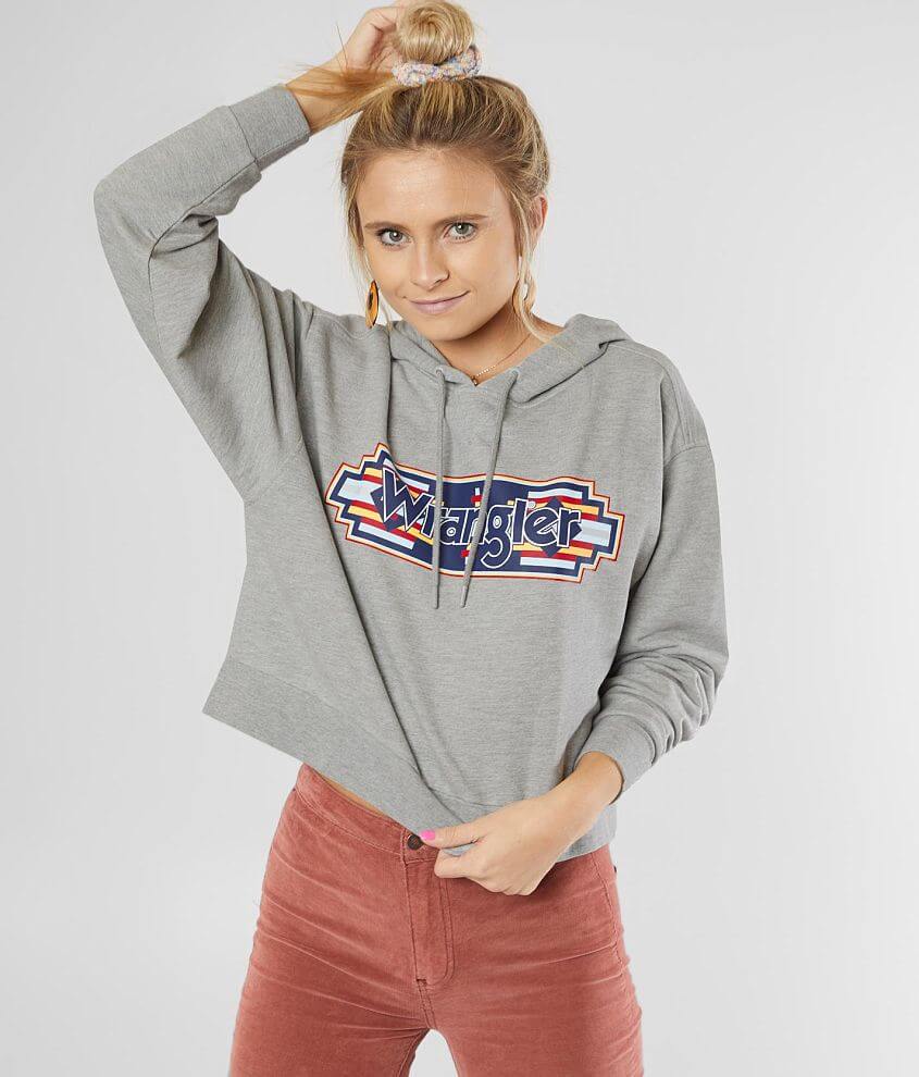 Wrangler&#174; Pattern Cropped Hoodie front view