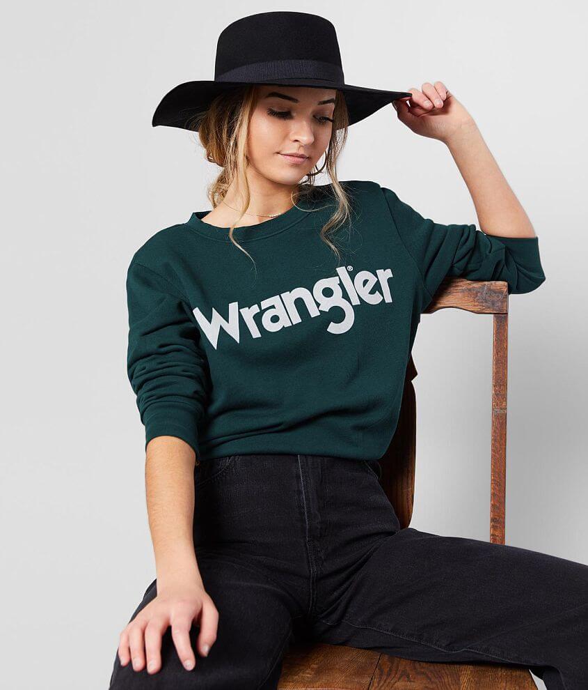Wrangler® Logo Sweatshirt - Women's Sweatshirts in Pine | Buckle