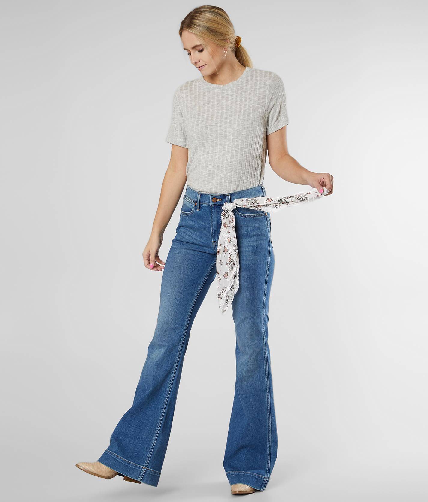 wrangler yoke flare jeans