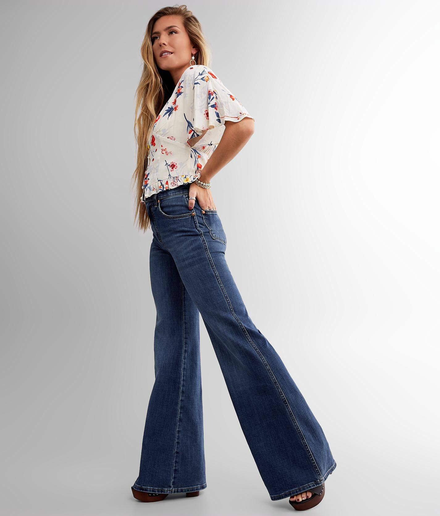 wrangler high rise flare jeans