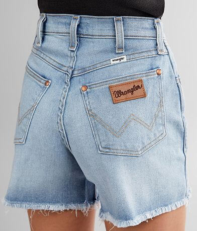 Wrangler&#174; High Rise A-Line Stretch Short back pocket view