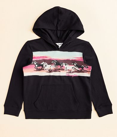 Wrangler® Girls - Wild Horses Hooded Sweatshirt front view