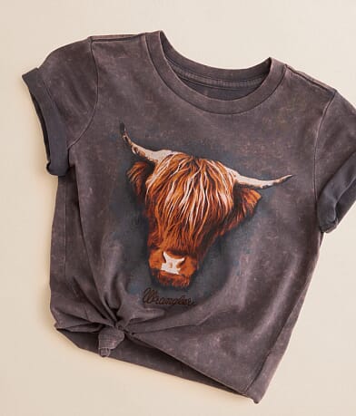 Wrangler® Girls - Highland Cow T-Shirt front view
