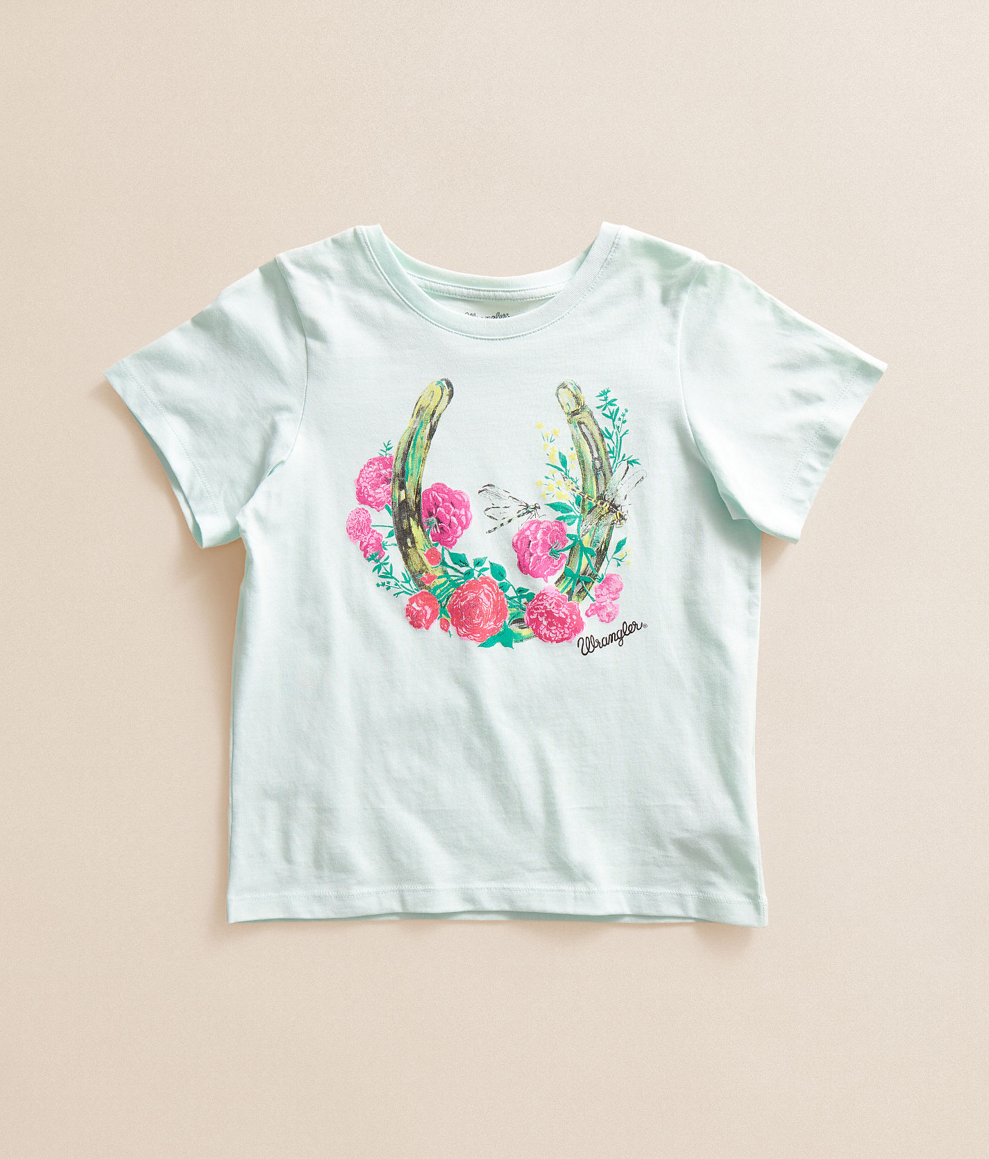 【GALE SEE FIORE】♥️ Girls - Wrangler® Floral Horseshoe T-Shirt - Girl's Graphic T