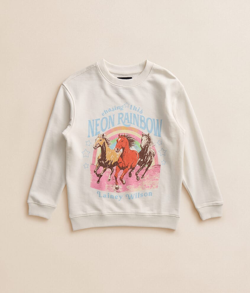 Girls - Wrangler® Lainey Wilson Neon Rainbow Pullover - Girl's