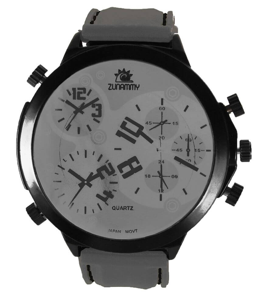 Zunammy Stitched Rubber Strap Watch front view