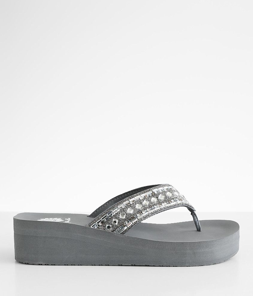 Yellow Box® Paula Glitz Wedge Flip - Women's Shoes in Grey