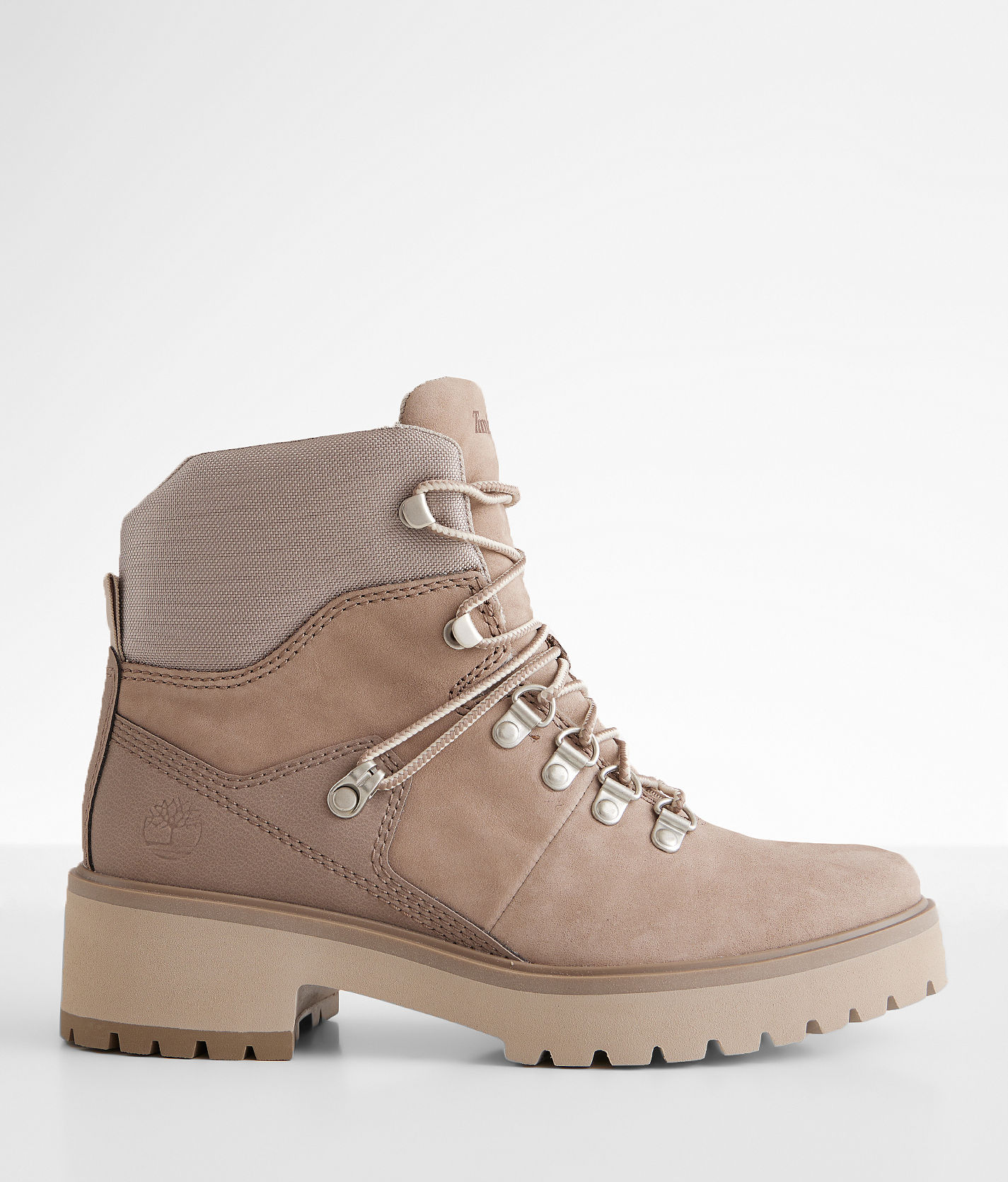 Timberland Carnaby Cool Hiker Leather Boot Women s Shoes in Taupe Nubuck Buckle