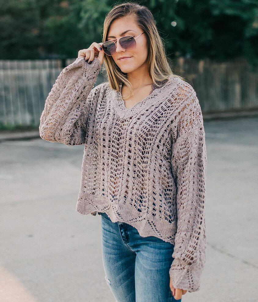 Women's open weave sweaters sale