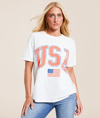 Z Supply USA Flag Boyfriend T-Shirt front view