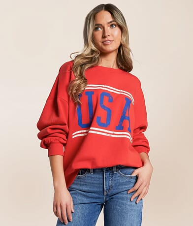 Z Supply USA Oversized Pullover front view