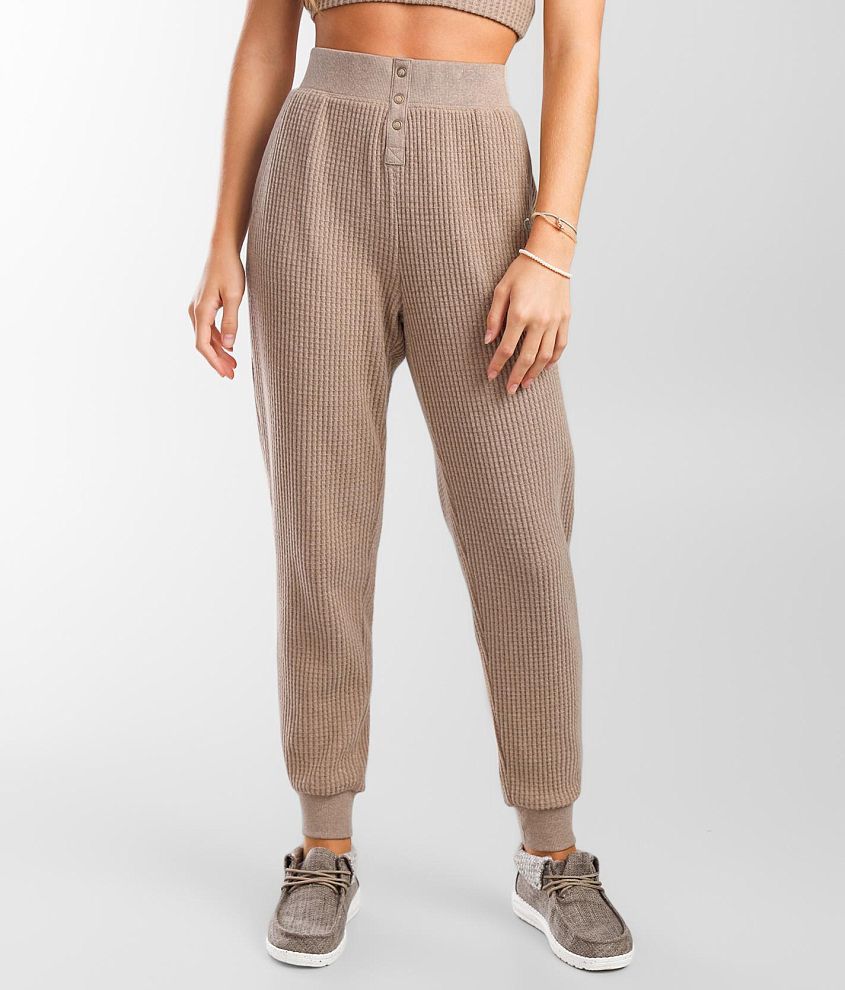 Z Lounge Camper Waffle Knit Jogger - Women's Loungewear in Heather