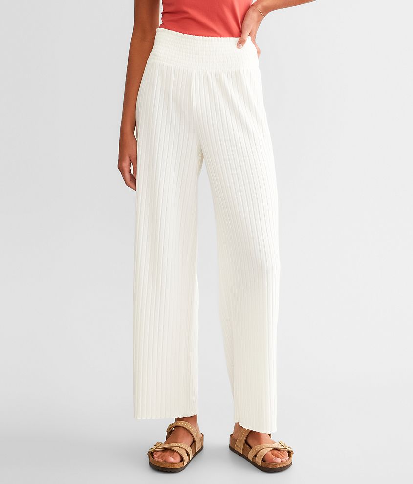 Striped brushed linen pants