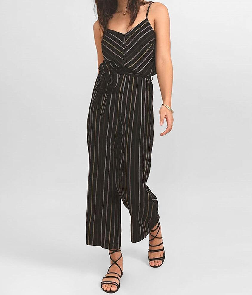 Others Follow Charlie Striped Wide Leg Jumpsuit front view