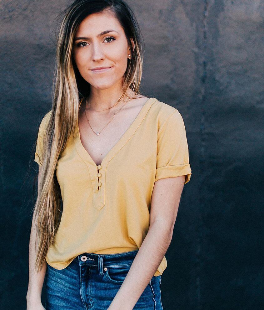 Image of White Crow Lorena V-Neck Henley Top