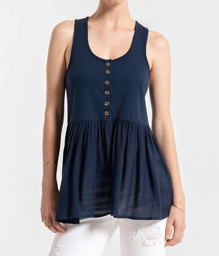 Others Follow Harlow Peplum Tank Top front view