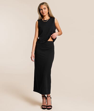 Z Supply Gail Textured Midi Skirt front view