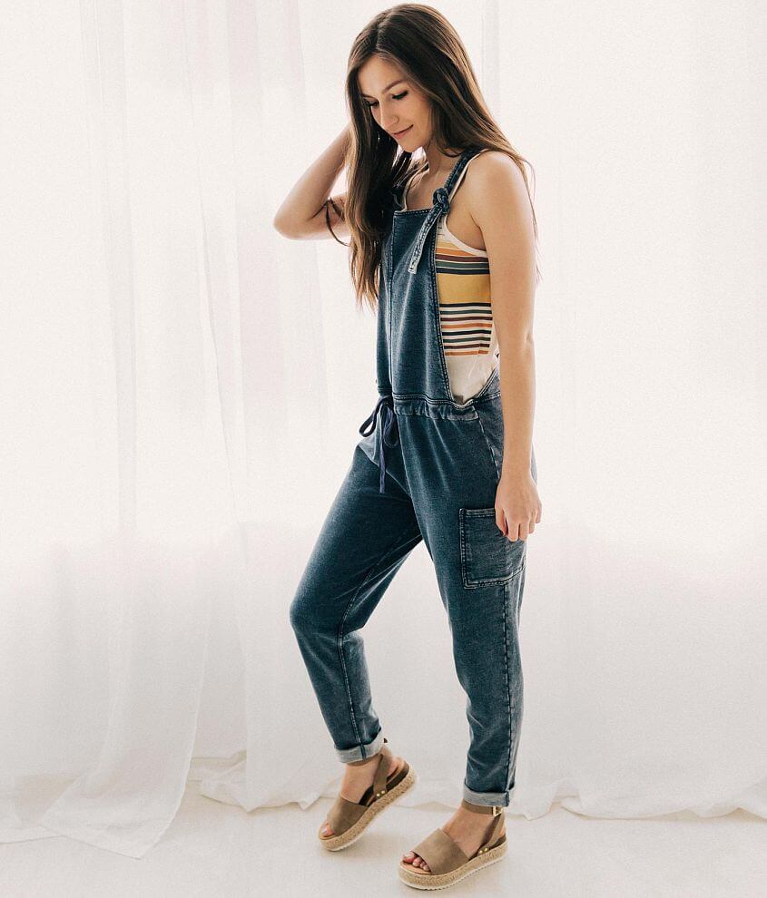 Knit deals denim overalls