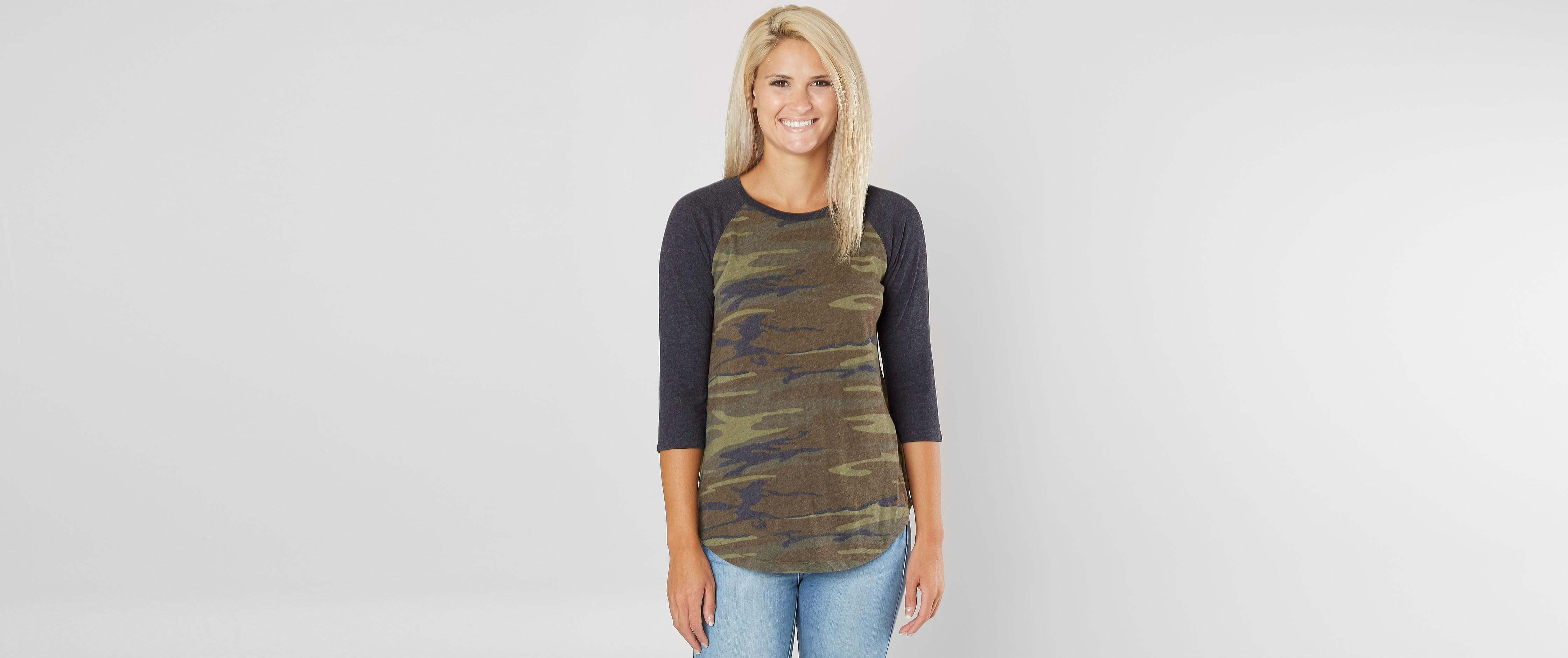 camo baseball tee