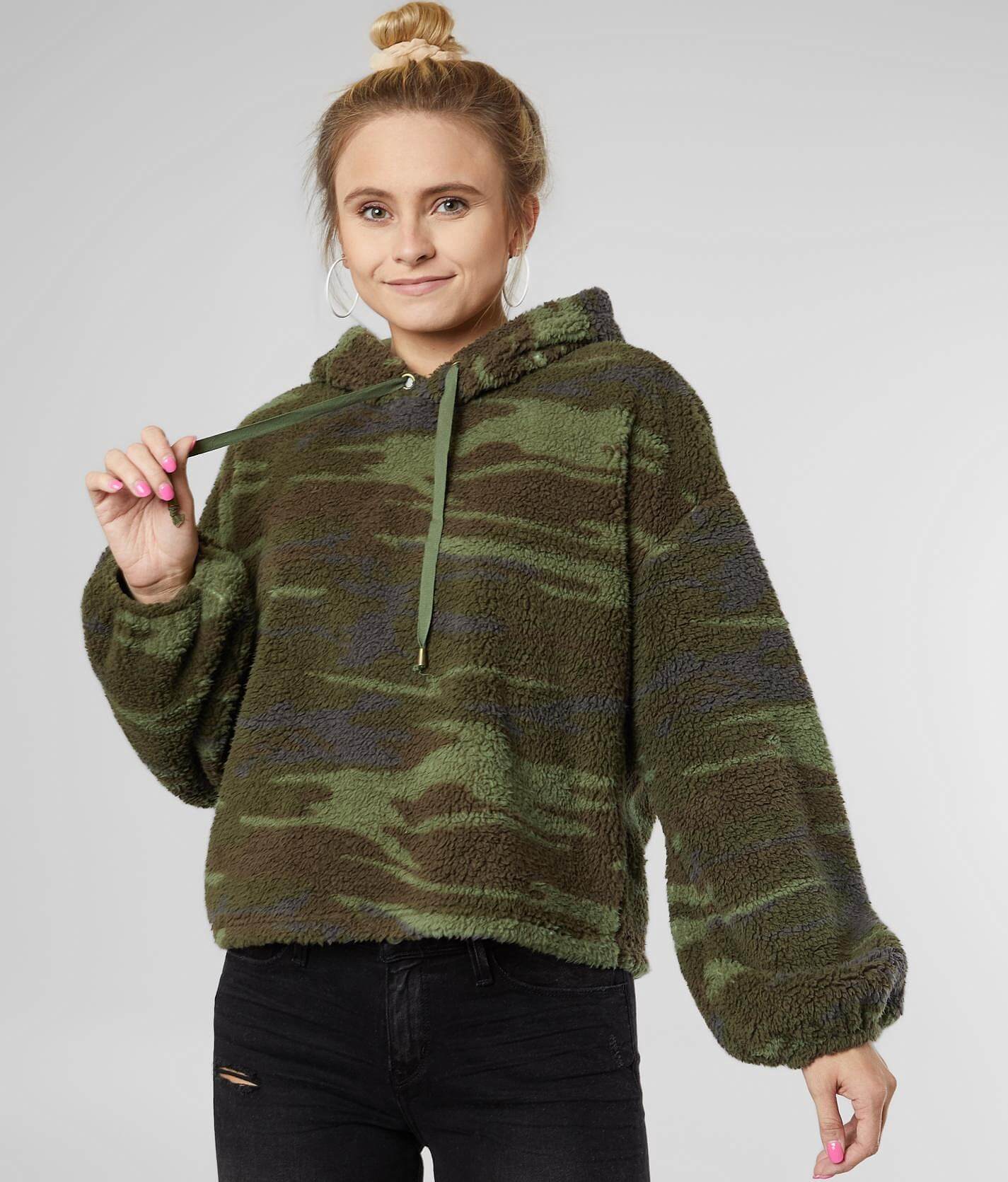 camo sherpa hoodie