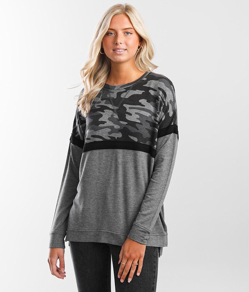 White Crow Alana Camo Pullover front view