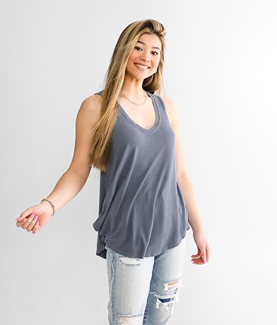White Crow Nicola Ribbed Tank Top front view