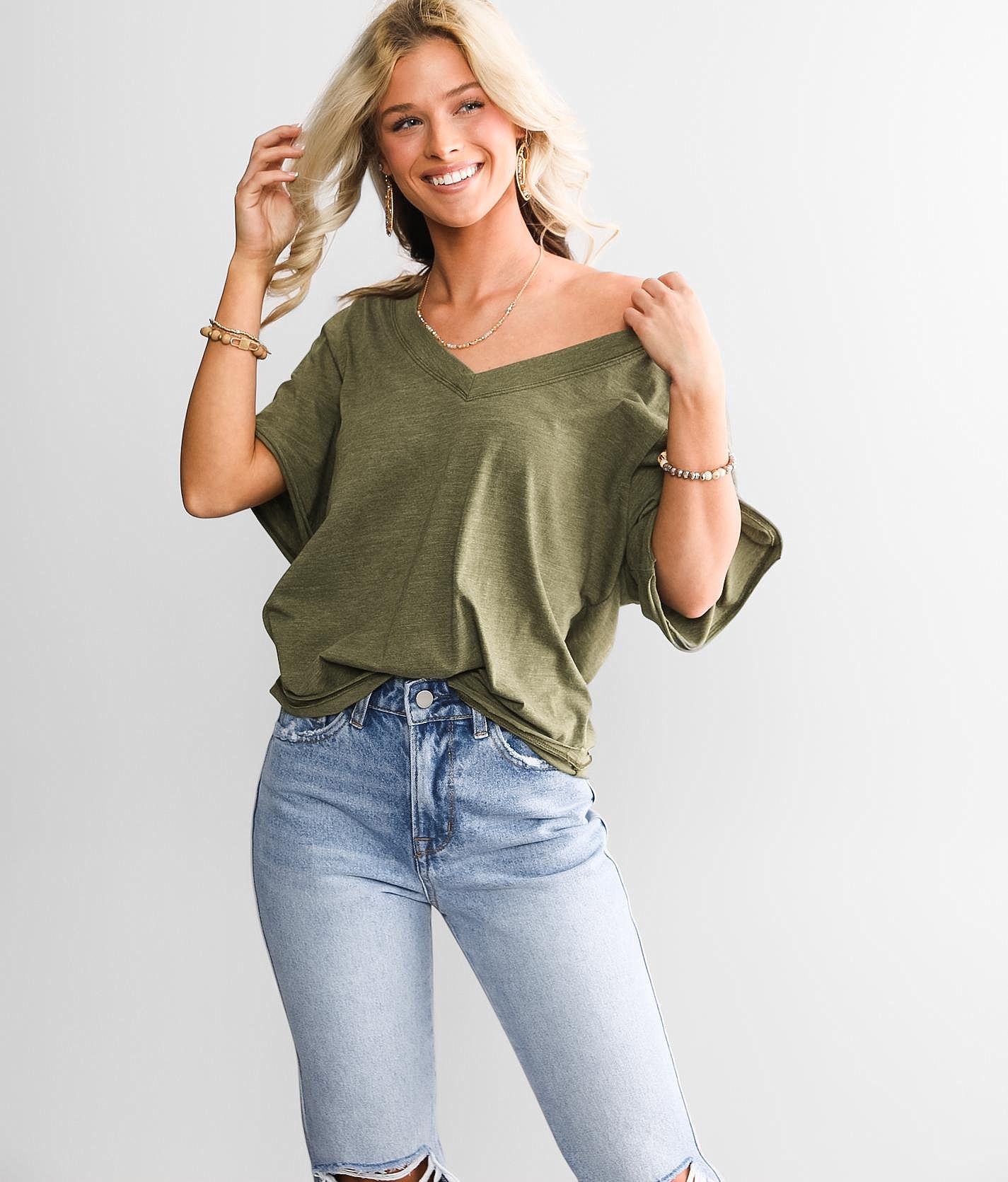 White Crow Jade T-Shirt - Women's T-Shirts in Dusty Olive | Buckle
