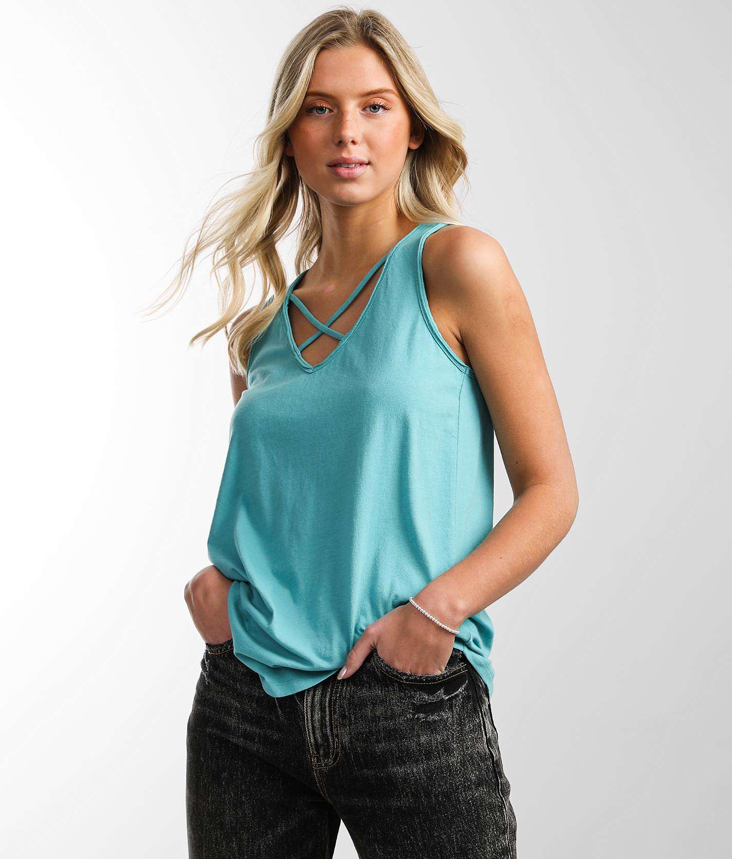 Strappy Sleeveless Tank – Turquoise Heifer Boutique