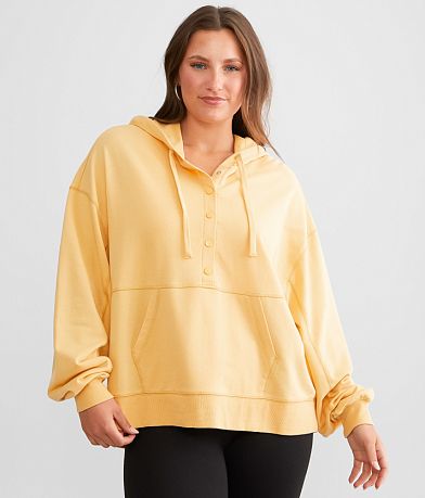 White Crow Janelle Hooded Henley Pullover front view