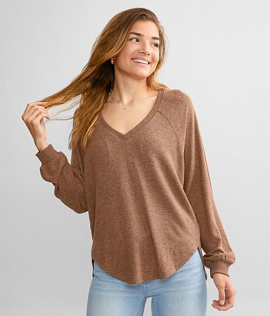 White Crow Charlotte Marled Top front view