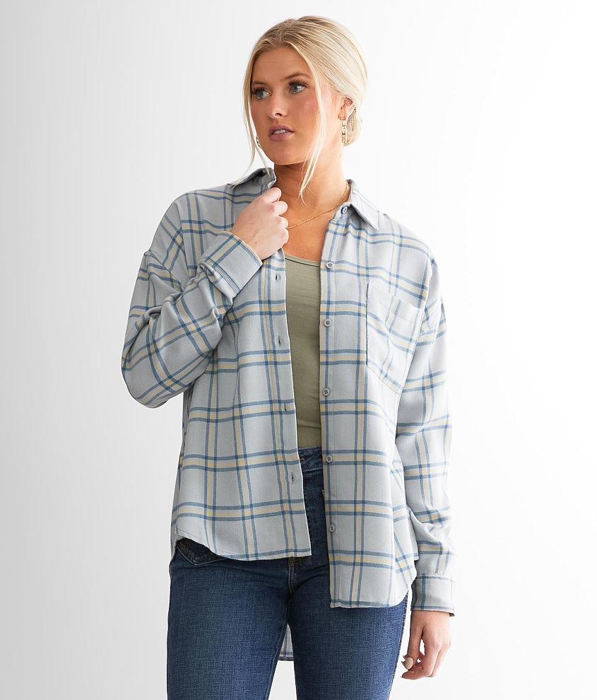 White Crow Brushed Plaid Shirt front view