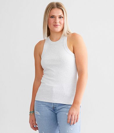 White Crow Lola Ribbed Tank Top front view
