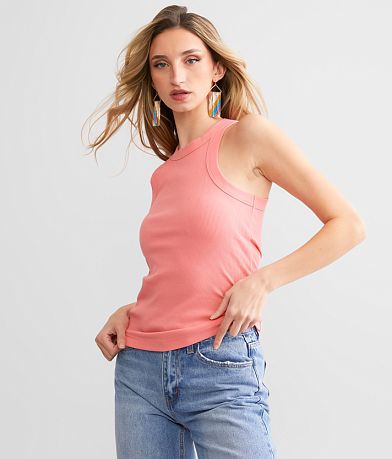 White Crow Lola Ribbed Tank Top front view