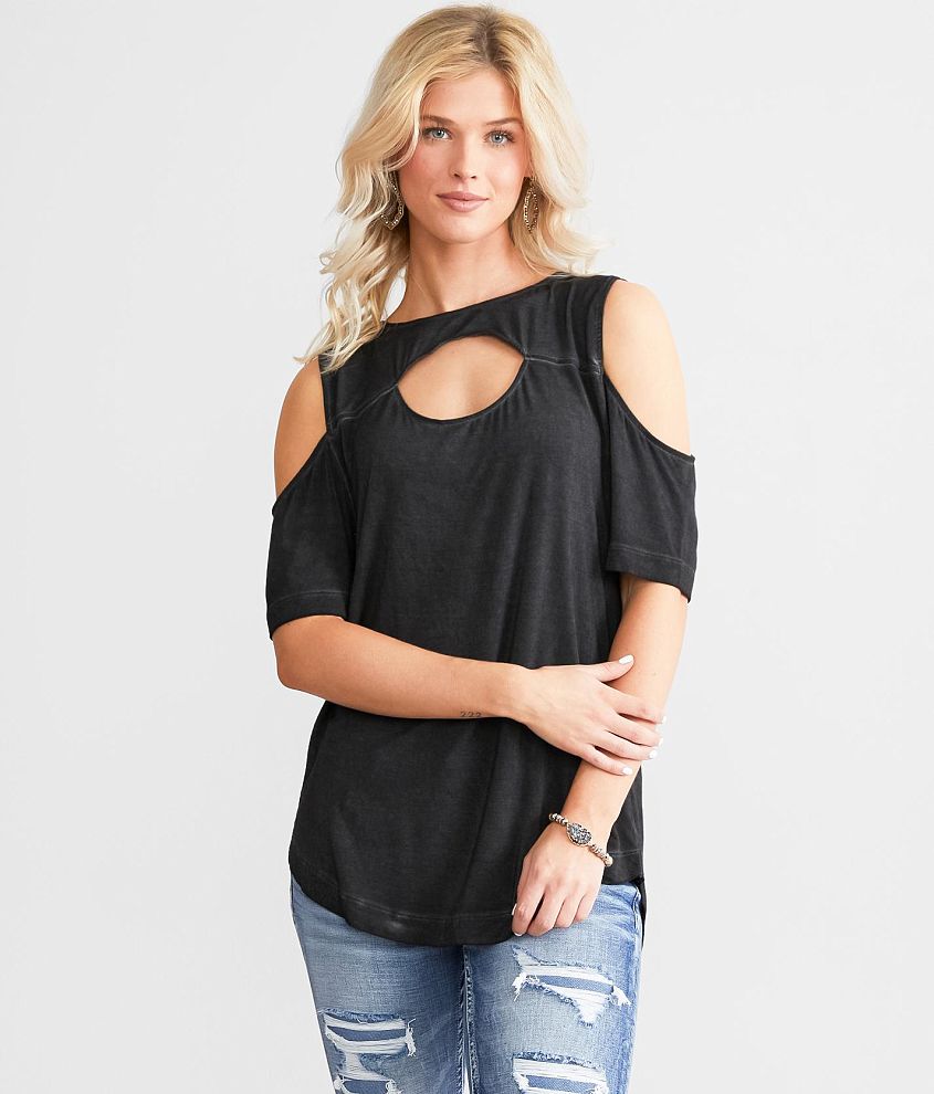 White cold outlet shoulder shirt