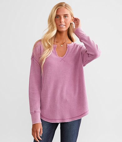 White Crow Shelly Waffle Knit Thermal Top front view