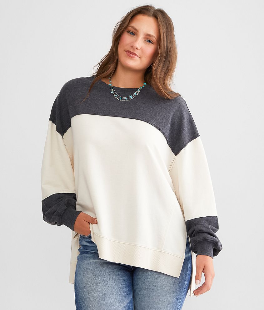 White Crow Harley Color Block Pullover front view