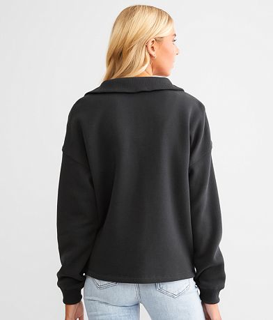 White Crow Split Neck Pullover back view