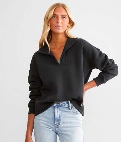 White Crow Split Neck Pullover front view
